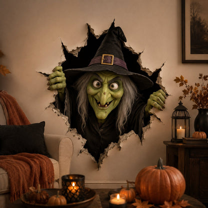 Halloween Break-In 3D Wall Decals: Realistic Horror Effect & Spooky Party Decor