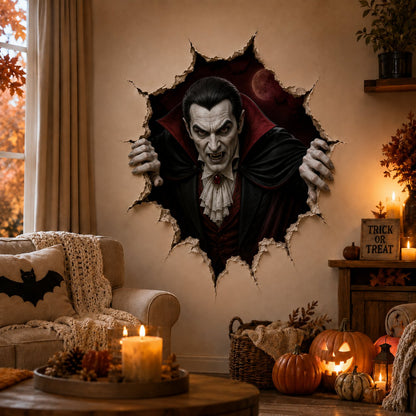 Halloween Break-In 3D Wall Decals: Realistic Horror Effect & Spooky Party Decor