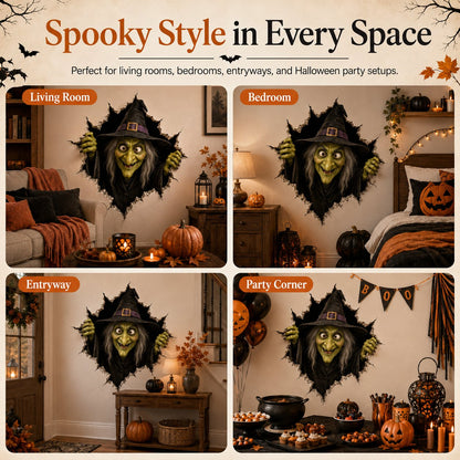 Halloween Break-In 3D Wall Decals: Realistic Horror Effect & Spooky Party Decor